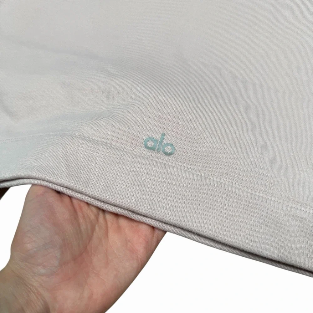 Alo Yoga Bae Hoodie Cropped Long Sleeve in Light Pink Women's‎ Sz S